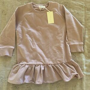 Jamie Kay Dusty Pink Ruffle Sweatshirt Dress, Size 4 Yr. NWT